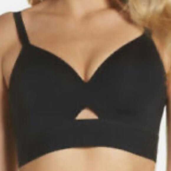 SPANX Other - Spanx Mesh Black Sports Bra Workout to Waves Size Med EUC